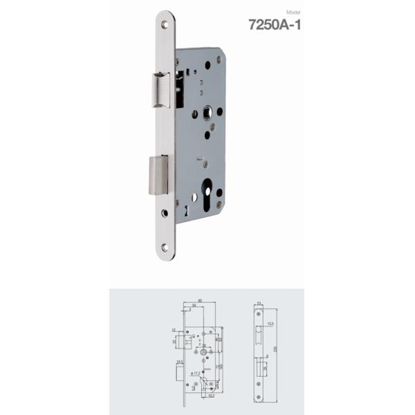 Mortise 65mm Margin Cylinder Lock Body With 250x22mm Panel