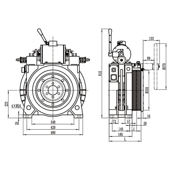 Montanari Gearless Traction Elevator Motor For Home Elevator Part
