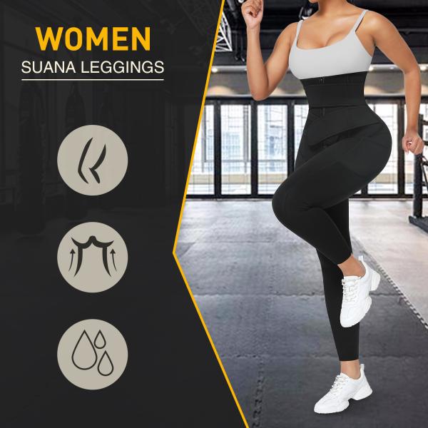 Plus Size Women's Neoprene Waist Trainer Leggings for Slimming HEXIN Compression 2022
