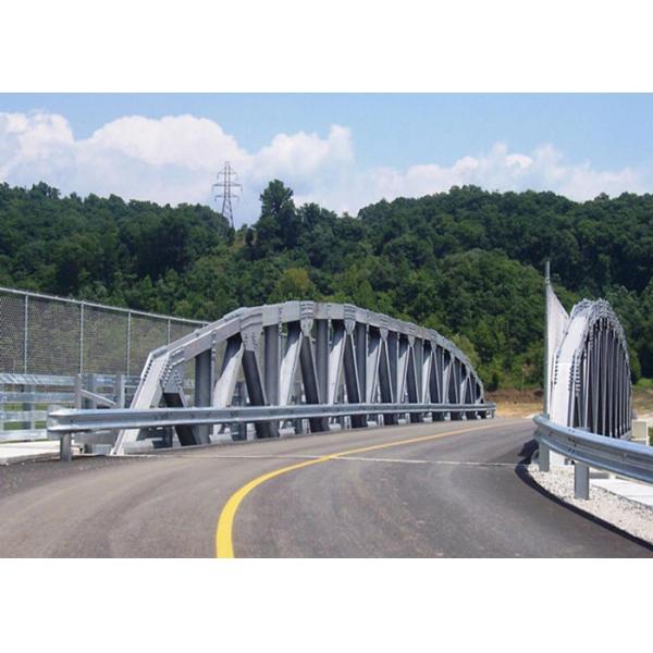 Single Span Pre - engineered Galvanized Steel Bridge Surface Treatment Long Fatigue Life