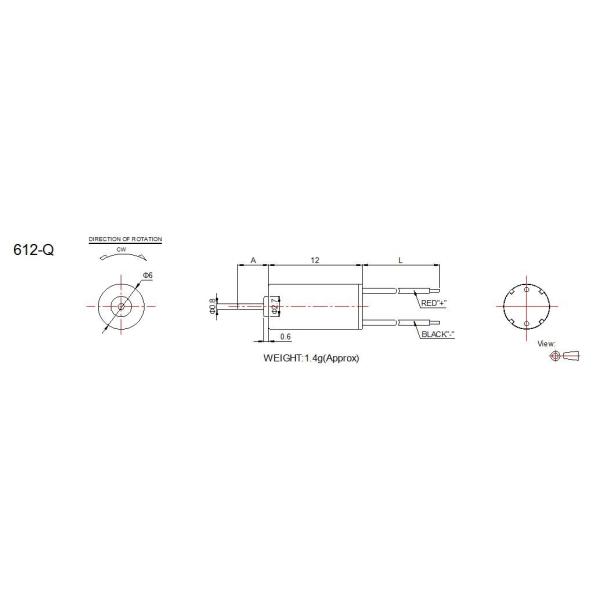 High Efficiency Coreless Electric Motor , 1.5v - 3v 6mm Coreless Motor