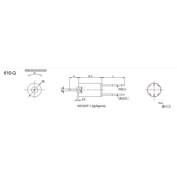 High Efficiency Coreless Electric Motor , 1.5v - 3v 6mm Coreless Motor