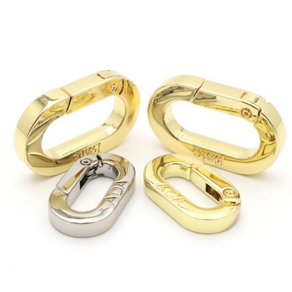Premium Metal Spring D Ring Carabiner Bag Accessories Push Gate Ring Clasp