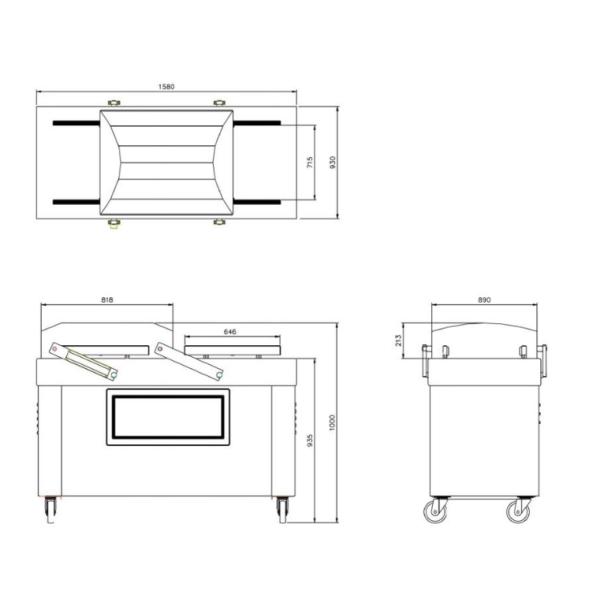 Two Chamber 4 Times/Min Vacuum Seal Packing Machine Table Top Packaging Machine
