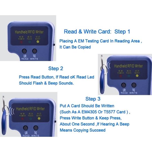 Plastic Small Handheld 125KHz EM410X RFID Card Reader Writer