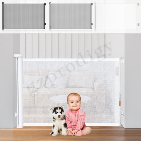 CPC ASTM Standard White Retractable Safety Gate 300cm Width Multiscene Retractable Child Metal Gate