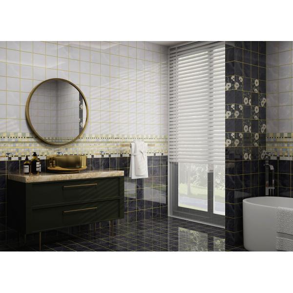 300x600mm Vintage Ceramic Wall Tile Dark Gray Mirror Surface