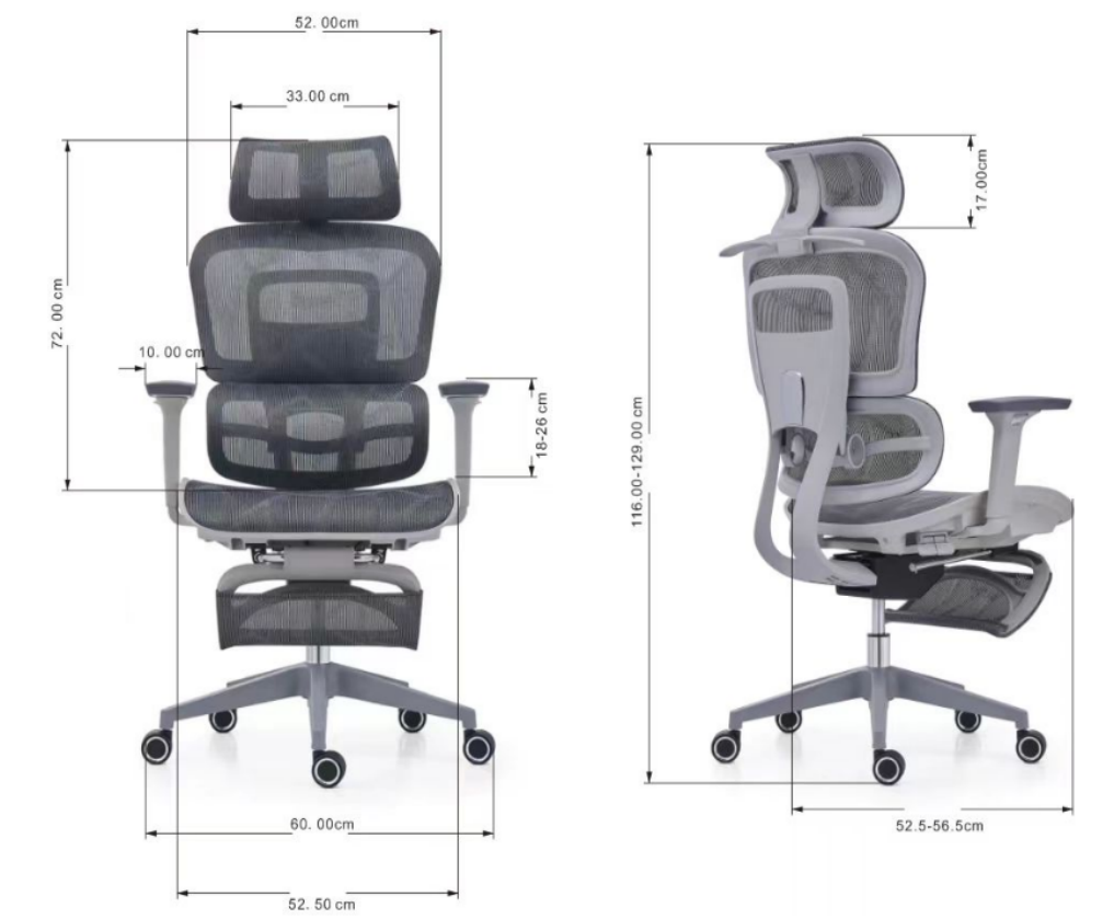 Commercial Back Adjustable Executive Mesh Office Chair Multi Function Ergonomic