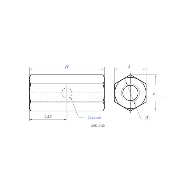 ANSI/ASME B 18.2.2 DIN6334 M16 Hex Coupling Nuts