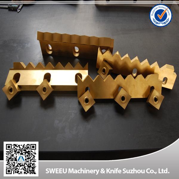 Single shaft plastic shredder bed knife