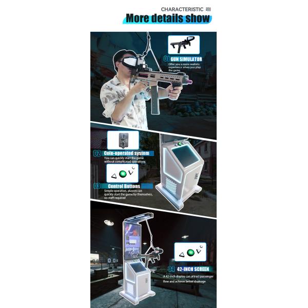 Indoor Sports Platform VR Battle Simulator Single Player 9D Gun Machine VR Headset for Shopping Mall