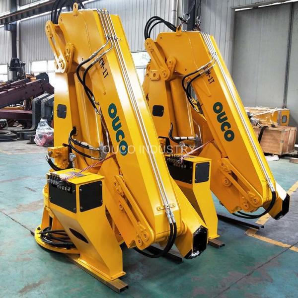 1t 10m ABS Ship Deck Cranes Hydraulic Telescopic Foldable Boom