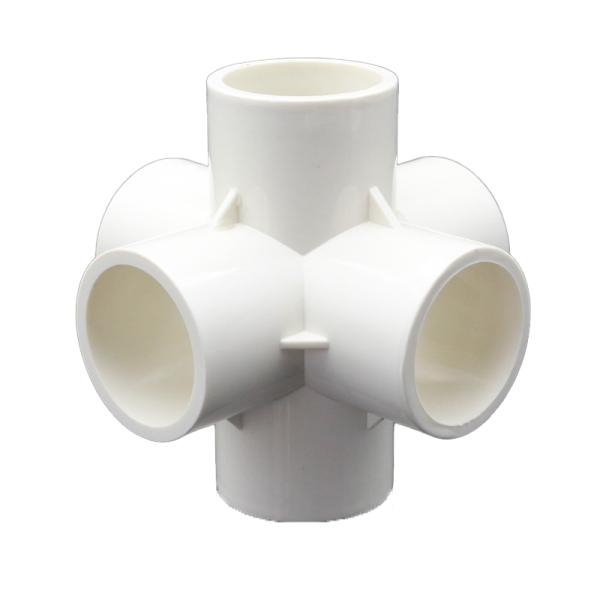 Three Dimensional PVC Drainage Pipe Fittings Four Way Right Angle Plastic Joint