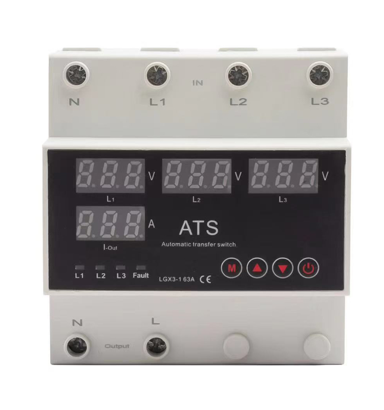Automatic Transfer Switch 5 Display ATS Over/Undervoltage Overcurrent Protector 63A 80A 100A Three-Way Power Supply CB Type