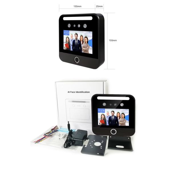 5 Inch Touch Screen Cloud WiFi QR Code Reader Fingerprint Access Control Attendance System Face Recognition