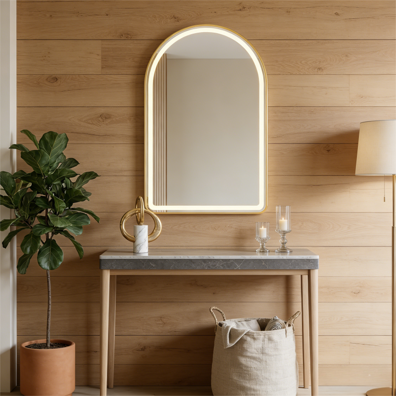 Wall Mounted Arch Smart Mirror Led Mirror with Touch Switch for Bathroom Smart Bathroom Mirror