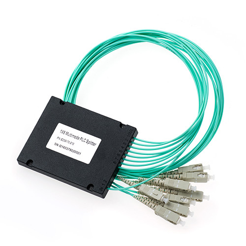 Passive Fiber Optic Splitter , Durable Multimode PLC Splitter 1x8 SC/PC Connector
