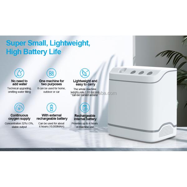 DC5V/2A DC9V/2A Voltage App-Controlled Portable Oxygen Concentrator for Easy Breathing