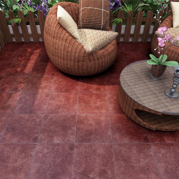 Red Acid-Resistant Ceramic Rustic Tile 20x20cm Indoor Floor