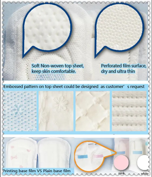 240mm 285mm Disposable Sanitary Napkin Super Absorption Womens Period Panties