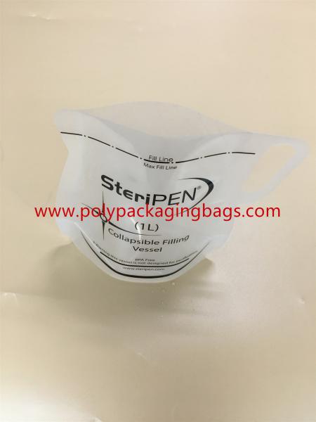 Custom Stand Up Pouch With Spout / 500ml Transparent Water Bags