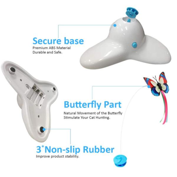 Exercise Electric Interactive Butterfly Flutter Rotating Kitten Toys