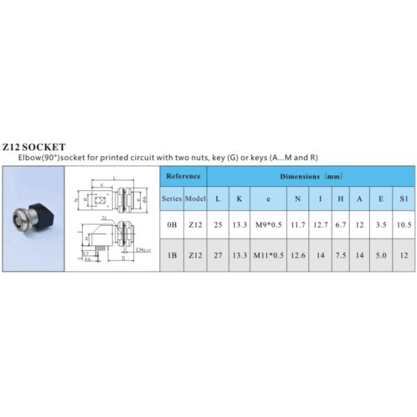M9 M11 8 Pin Circular Connector , Right Angle Circular Connector With Two Nuts