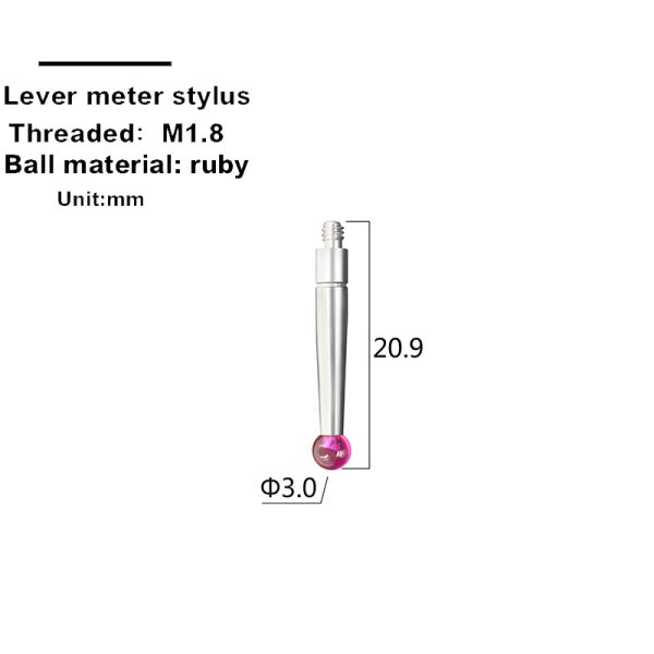 Renishaw M4 3 mm Ruby Ball Stylus Tungsten Carbide Ceramic Stem Ruby Ball Straight Styli for Most Applications
