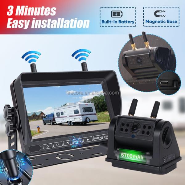 HD Combo 7-inch Screen Rechargeable Battery Wireless Backup Imaging Reverse Camera