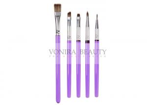 Quality 5Pcs Decorating Brush Set With Purple Slim Handle Art Painting Brush Collection For Food for sale