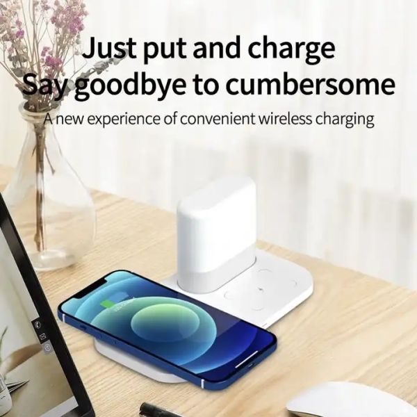Clock Wireless Charging Night Light Wireless Charger With LED Light Multifunction Wireless Charger Lamp