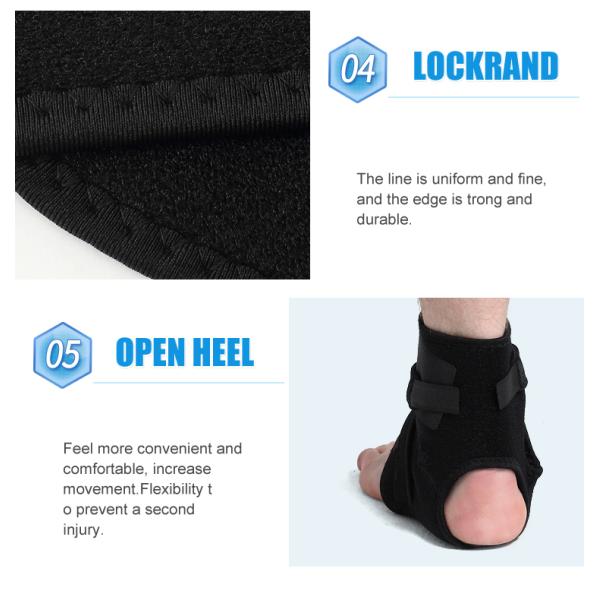 Black Ankle Support Compression Sleeve One Size 12''-21''