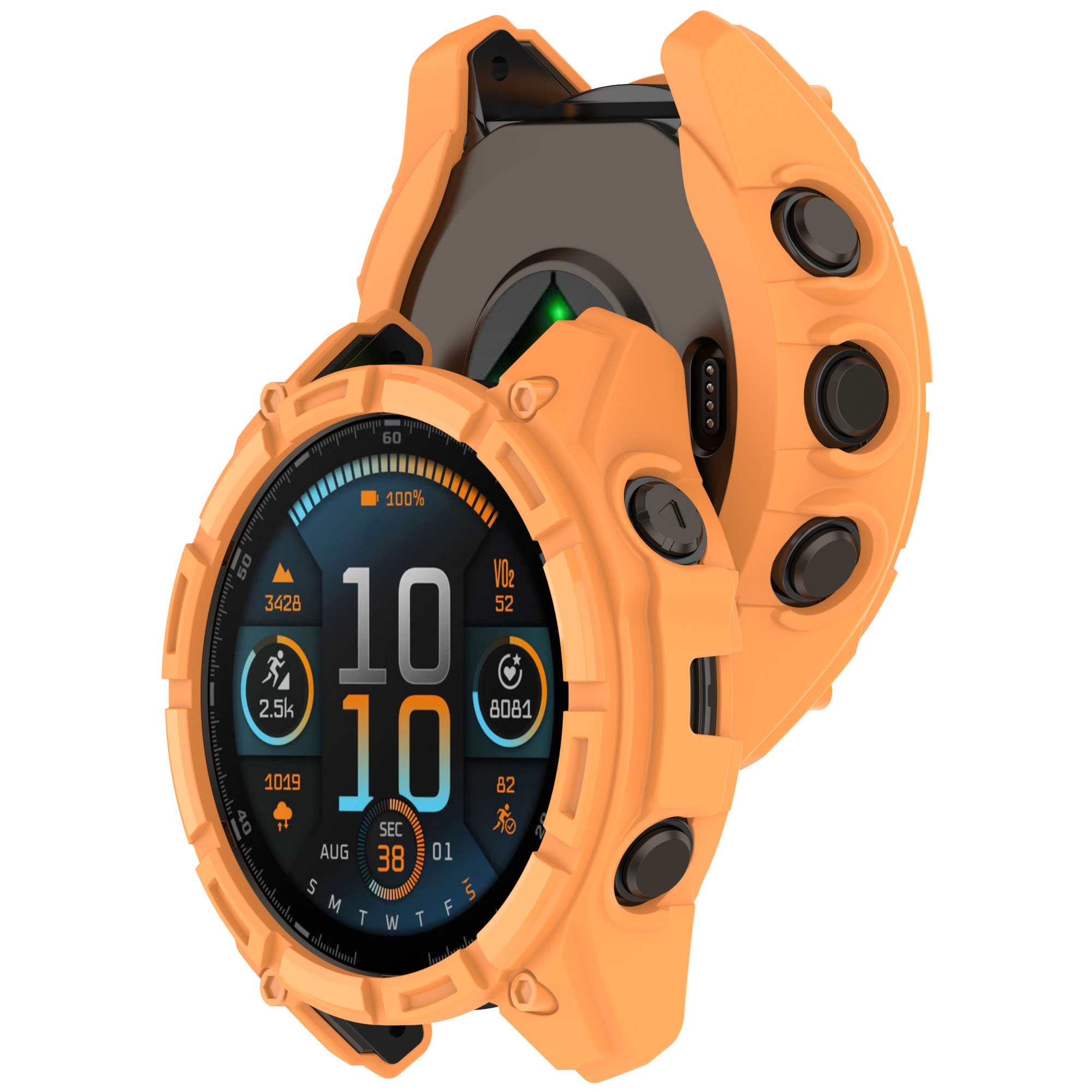 Eraysun Bumper Frame Cover Armor Skeleton Case TPU Half Wrap Protective Case 51mm 47mm 43mm for Garmin Fenix8
