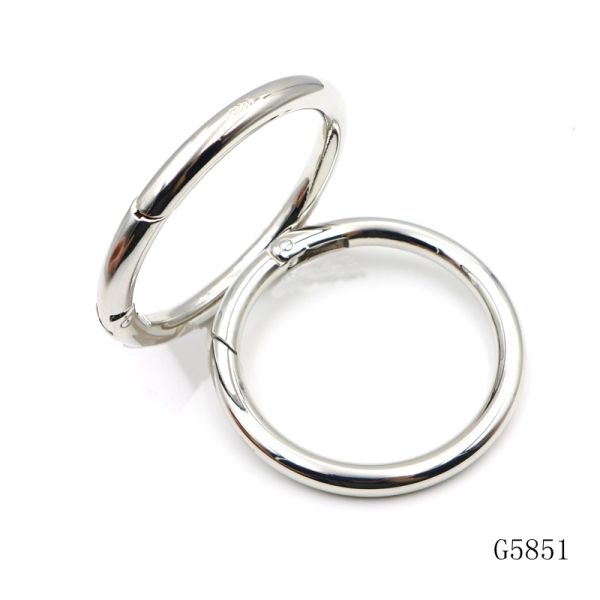 Custom Size 56mm Zinc Alloy Spring Round Ring Spring Ring Circle Carabiner Handbag Hardware Accessories