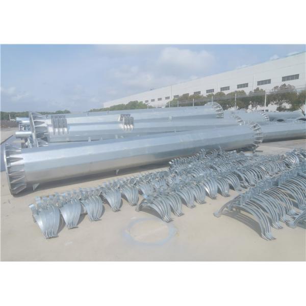 Polygonal Transmission Line Electrical Galvanized Steel Pole Q345 Customized