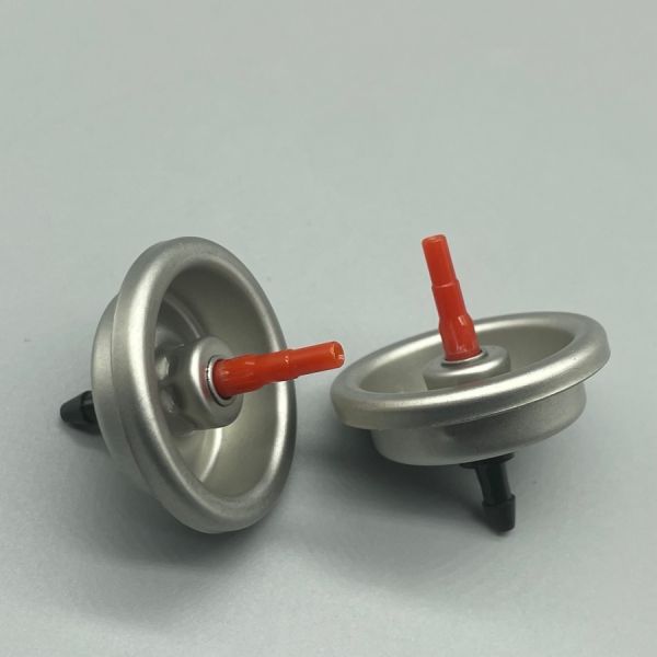 High pressure lighter gas refill valve close-up view