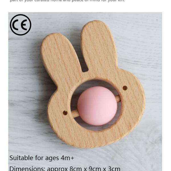 EN71 Wooden Silicone Teether