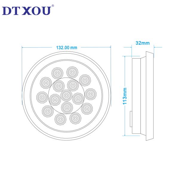 cool design led combined tail rear light 24V strobe white reverse back light outer Rotation turn light red position brake