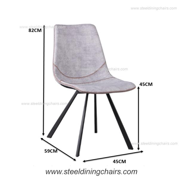 BIFMA 82CM Side Backrest Stainless Steel Dining Chairs
