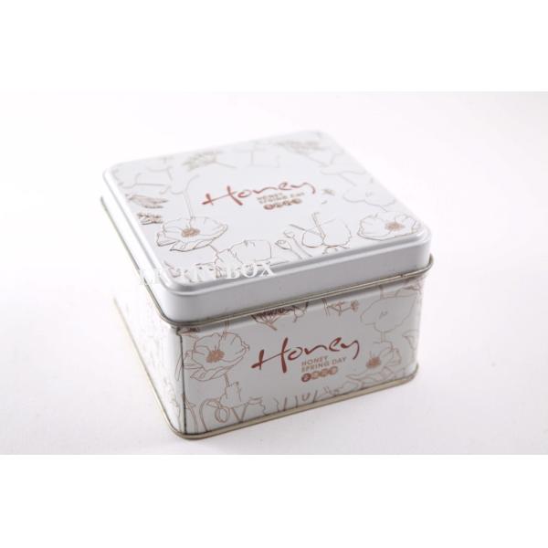 Durable Empty Christmas Halloween Square Cookie Tin Box With Press Open Lid