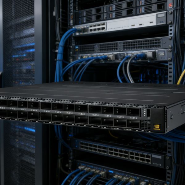 NVIDIA MQM9790-NS2R InfiniBand Switch rear panel connections