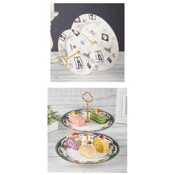 Two Layer Cake Stand SGS Porcelain Serving Set