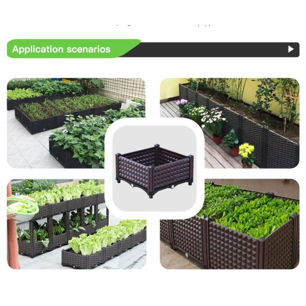 Insect Proof Woven Plastic Herb Planter Box 30 Inch Plastic Planter Boxes