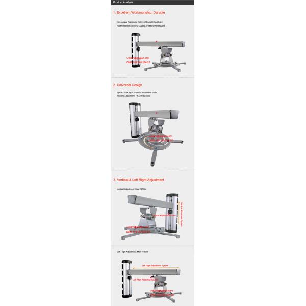 Wall mount projector bracket support holder 10KG bearing die-casting aluminium telescopic