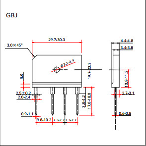 Single Phase Glass Passivated Bridge Rectifier 25.0 Amp Glass Passivated Bridge Rectifiers Gbj2510