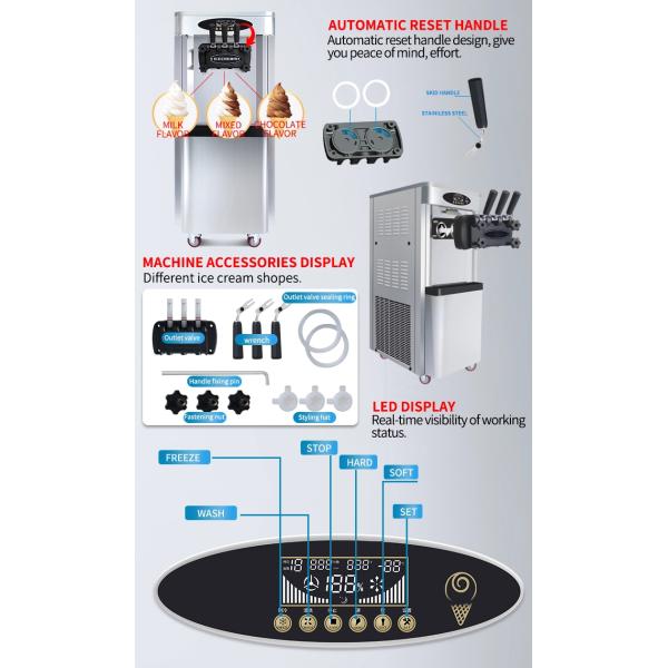 Commercial High Production Vertical Ice Cream Machine Bt-50DB