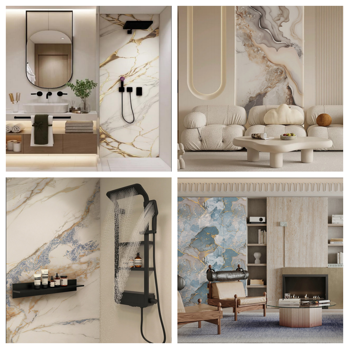 Unilin Lock PVC Marble Sheet Waterproof 3D Pattern Graphic Wall Panel For Bedroom