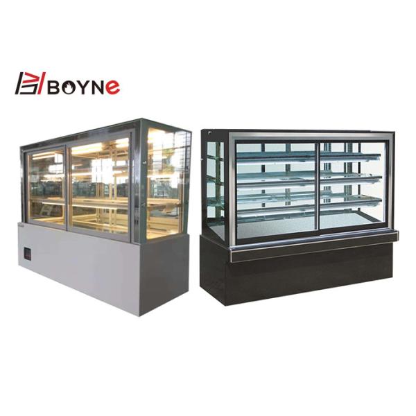Japanese Type Right Angle 4 Layer Cake Display Case With Marble Base