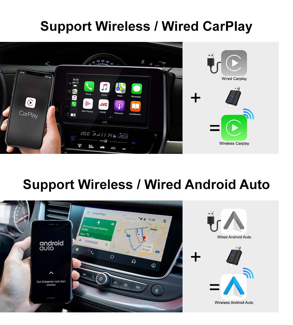 RoHS Wireless Carplay Android Auto Adapter ARM Cortex A7 Core 1GHz