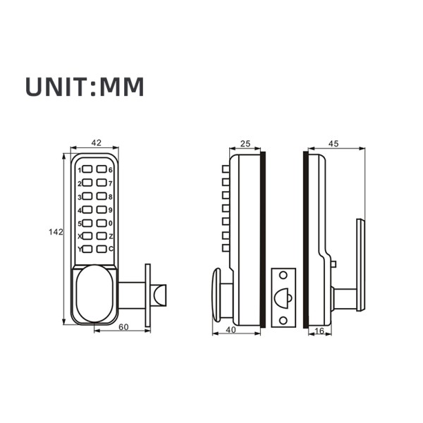 Mechanical Password Lock Digital Button Keyless Password Combination Security Intelligent Mechanical Door Lock Waterproof